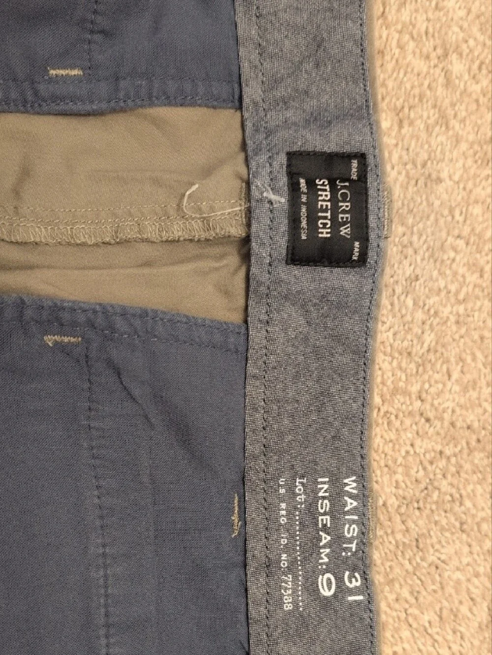 J. Crew Men's Olive Green/Brown Flat-Front Chino Shorts
